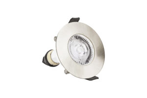 Integral Evofire Fire Rated Downlight 70Mm Cutout IP65 Satin Nickel Round +Gu10 Holder - Single
