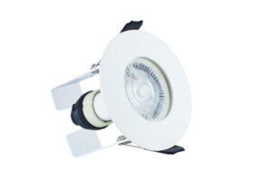 Integral Evofire Fire Rated Downlight 70Mm Cutout IP65 White Round +Gu10 Holder & Insulation Guard - Single