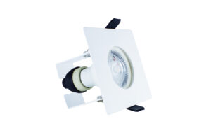 Integral Evofire Fire Rated Downlight 70Mm Cutout IP65 White Square +Gu10 Holder & Insulation Guard