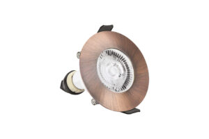 Integral Evofire Fire Rated Downlight 70Mm Cutout IP65 Copper Round +Gu10 Holder