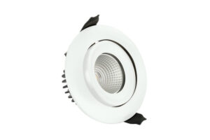 Integrated Downlights - Integral Luxfire Fire Rated Tiltable Downlight 92Mm Cutout IP65 850Lm 11W 3000K Dimmable 77Lm/W White (ILDLFR92C009)