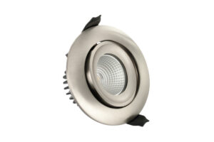 Integrated Downlights - Integral Luxfire Fire Rated Tiltable Downlight 92Mm Cutout 36 Beam Dimmable 72Lm/W Satin Nickel (ILDLFR92C015)