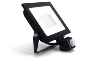 Domestic - Integral Compact Slim Floodlight Pir 50W 5000Lm 3000K 120 Beam 100Lm/W IP65 Ik08 Led Black (ILFLE035)