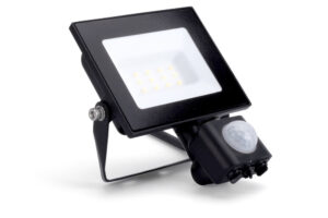 Domestic - Integral Compact Slim Floodlight Pir 10W 1000Lm 4000K 120 Beam 100Lm/W IP65 Ik08 Led Black (ILFLE037)