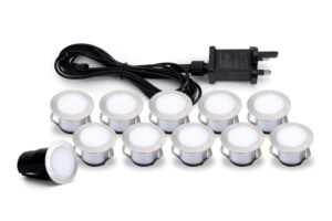 Integral Outdoor Deck Light 10Pcs Kits Dusk To Dawn IP65 25Lm/Ea 0.4W/Ea 2700K With Uk Plug