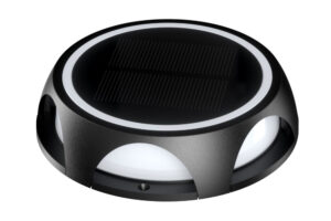 Wall Lighting - Integral True Solar Outdoor Round Ground And Wall Light IP65 Adjustable 15/50/70Lm 1.2W 3000K Black (ILSGDB011)