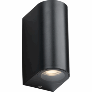 ML Accessories - Knightsbridge ALANA 230V IP65 GU10 Polycarbonate Up/Down Wall light Black (ALC2BK)