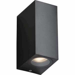 ML Accessories - Knightsbridge ALANA 230V IP65 GU10 Polycarbonate Up/Down Wall light Black (ALS2BK)