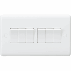 ML Accessories - Knightsbridge White Curved Edge 10AX 6G 2-way Switch (CU4200)