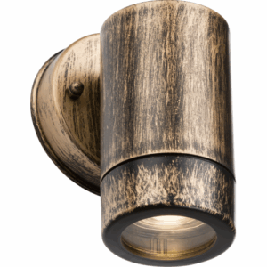 ML Accessories - Knightsbridge EAMON 230V IP54 GU10 Polycarbonate Single Wall light Brushed Brass (EA1BB)