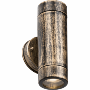 ML Accessories - Knightsbridge EAMON 230V IP54 GU10 Polycarbonate Up/Down Wall light Brushed Brass (EA2BB)