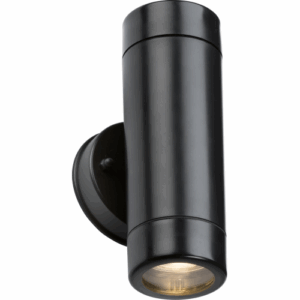 ML Accessories - Knightsbridge EAMON 230V IP54 GU10 Polycarbonate Up/Down Wall light Black (EA2BK)