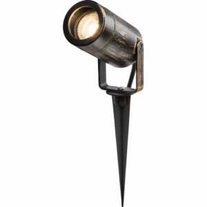 ML Accessories - Knightsbridge EAMON 230V IP65 GU10 Polycarbonate Spike light Brushed Brass (EASPK1BB)