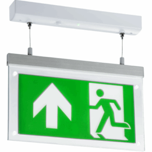Exit Signs - Knightsbridge 230V 2W LED Suspended Double-Sided Emergency Exit Sign (EMLSUSL)