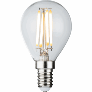 E14 Bulbs - Knightsbridge 230V 4W LED SES Clear Golf Ball Filament Lamp 2700K Dimmable (GBD4ASESC)