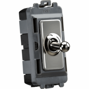 Grid Wiring Accessories - Knightsbridge Black Nickel 20AX 1G 2-way SP Grid Toggle Switch (GDM01TOGBN)