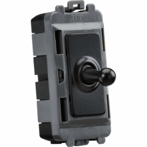 Grid Wiring Accessories - Knightsbridge Matt Black 20AX 1G 2-way SP Grid Toggle Switch (GDM01TOGMB)