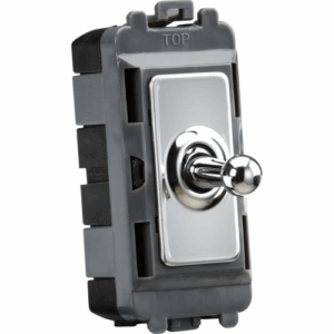 Grid Wiring Accessories - Knightsbridge Polished Chrome 20AX 1G 2-way SP Grid Toggle Switch (GDM01TOGPC)