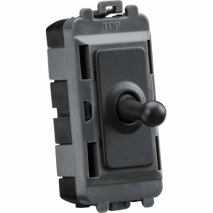 Grid Wiring Accessories - Knightsbridge Anthracite 20AX Intermediate Grid Toggle Switch (GDM05TOGAT)