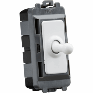 Grid Wiring Accessories - Knightsbridge Matt White 20AX Intermediate Grid Toggle Switch (GDM05TOGMW)