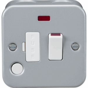 Metal Clad Range - Knightsbridge Silver/Grey 13A Switched Fused Spur with Neon and Flex Outlet (M6300NF)