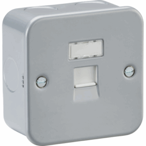 Metal Clad Range - Knightsbridge Silver/Grey Metal Clad UTP CAT6a RJ45 Network Outlet (MC6)