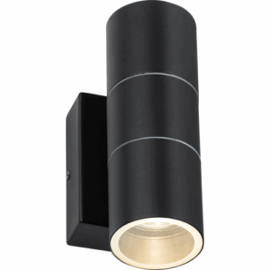 ML Accessories - Knightsbridge 230V IP54 GU10 Up and Down Wall Light with Photocell Sensor - Black (OWALL02BKP)