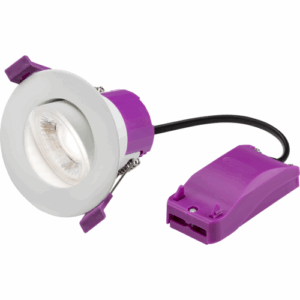 Integrated Downlights - Knightsbridge RenuLED Tilt 6W Fire-rated LED Downlight with 3 x CCT (RE6CTT)