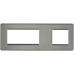 Knightsbridge Screwless 6G Modular Faceplate (2G + 4G) Black Nickel