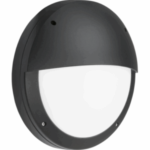 Knightsbridge 230V IP65 18W LED Eyelid Bulkhead CCT with Daylight Sensor Black