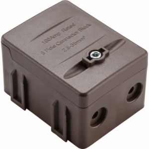 Knightsbridge 100A 5-way SP Connector Block - Brown (L1)