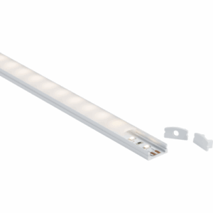 Knightsbridge 1M Aluminium Profile - Surface Mount Flat in White