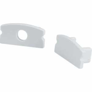 Knightsbridge Aluminium Surface Mount Profile End Caps - White