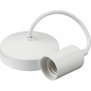 Knightsbridge 6" E27 Contemporary Pendant Set - Matt White