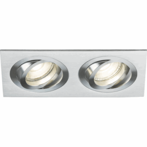 Knightsbridge Ambar Twin Tilt Square Downlight Brushed Chrome