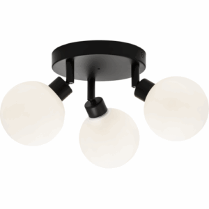 Knightsbridge IP44 G9 Triple Spotlight with Round Frosted Glass Matt Black