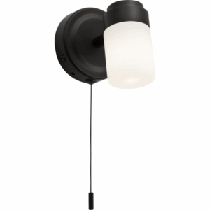 Knightsbridge IP44 G9 Single Spotlight with Frosted Glass Matt Black