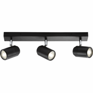 Knightsbridge IP44 GU10 Triple Bar Spotlight Matt Black