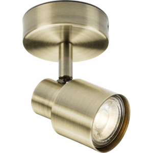 Knightsbridge 230V GU10 Single Spotlight - Antique Brass
