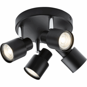 Knightsbridge 230V GU10 Quad Spotlight - Matt Black