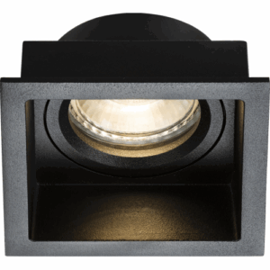 Knightsbridge Dipa Single Fixed Square Anti-Glare Downlight Black