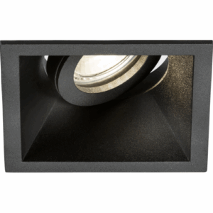 Knightsbridge Dipa Single Tilt Square Anti-Glare Downlight Black