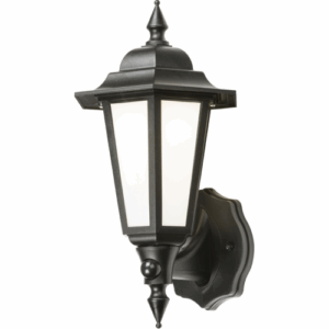Lanterns - Knightsbridge 230V IP54 8W LED Wall Lantern with Daylight Sensor - Black (LANT1BKP)