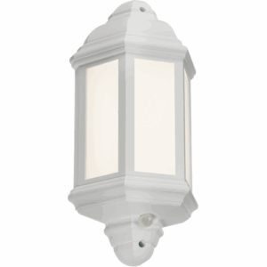 Lanterns - Knightsbridge 230V IP54 LED Half Wall Lantern with Photocell Sensor - White (LANT3WP)