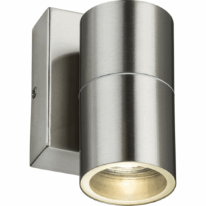 ML Accessories - Knightsbridge 230V IP54 GU10 Fixed Single Wall Light with Photocell Sensor - Brushed Chrome (OWALL1BCP)