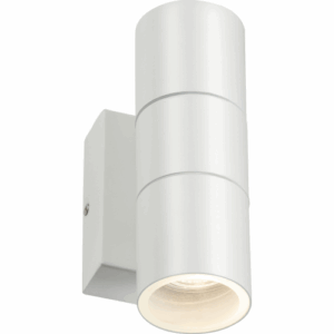 ML Accessories - Knightsbridge 230V IP54 GU10 Up and Down Wall Light with Photocell Sensor - White (OWALL2WP)