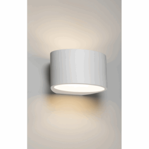 Knightsbridge 230V G9 40W Curved Up and Down Plaster Wall Light 200mm