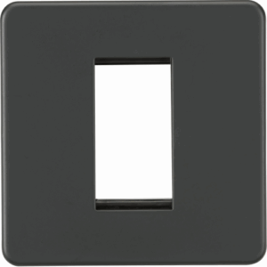 Knightsbridge Screwless 1G Modular Faceplate Anthracite