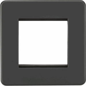 Knightsbridge Screwless 2G Modular Faceplate Anthracite