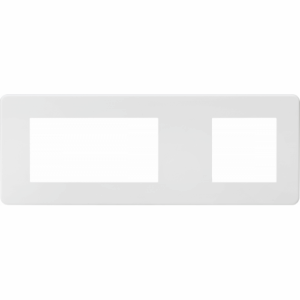 Knightsbridge Screwless 6G Modular Faceplate (2G + 4G) Matt White